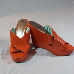 BCBGeneration Orange Wedge Sandals